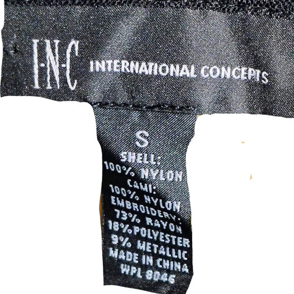 INC Int'l Concepts Sheer Hummingbird Metallic Embroidered Top without Cami Small - Picture 6 of 6